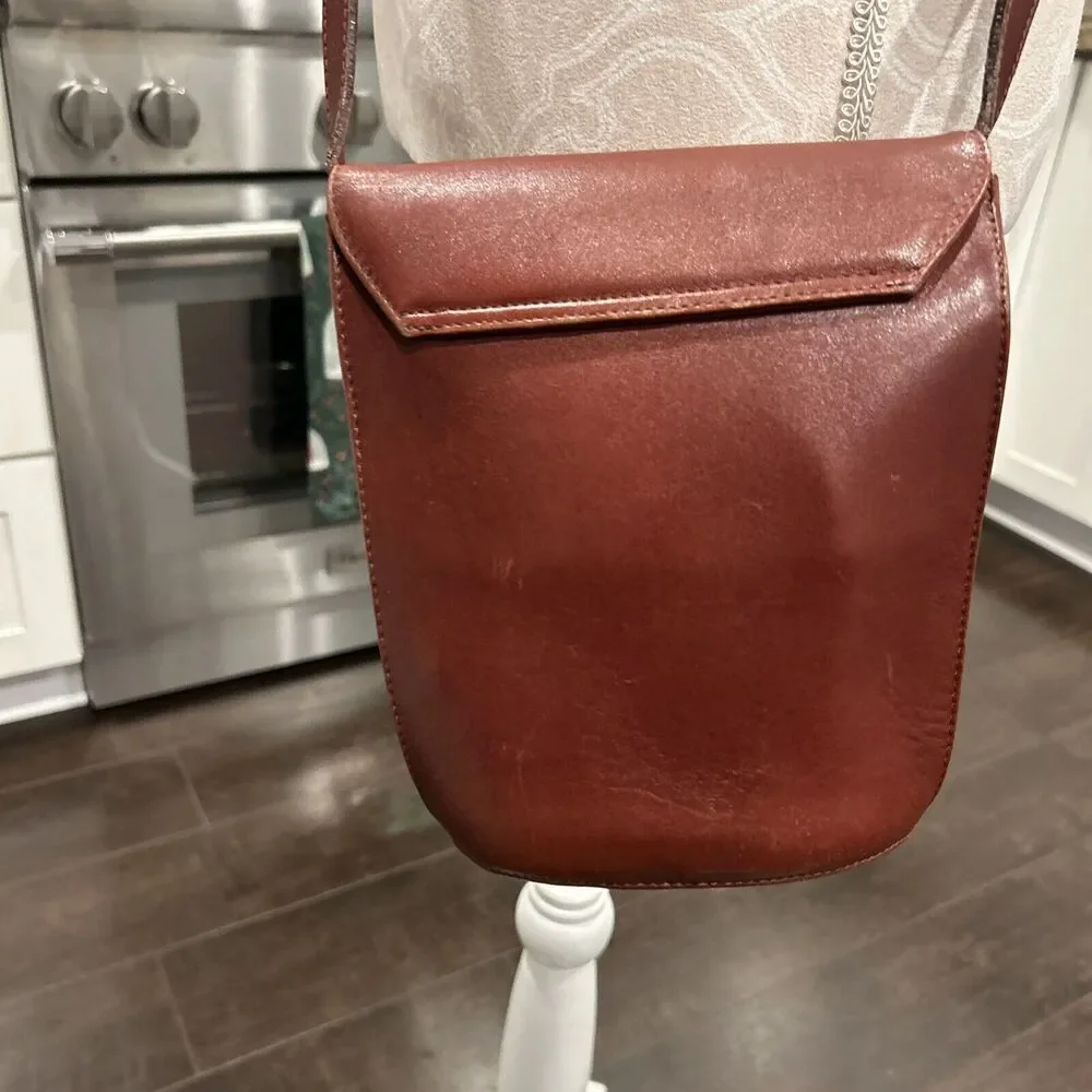 Cole Haan Brown Crossbody Bag Bucket Flap Clasp Limited Edition - Picture 9 of 16